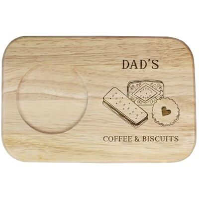 eBuyGB Engraved Dad's Coffee & Biscuits Serving Board Wood Coffee Treat Board, Gifts for Dad, Daddy, Dada, Papa Birthday Gifts for Dad, Brown, 23L x 15W cm eBuyGB Engraved Dad's Coffee & Biscuits Serving Board Wood Coffee Treat Board, Gifts for Dad, Daddy, Dada, Papa Birthday Gifts for Dad, Brown, 23L x 15W cm