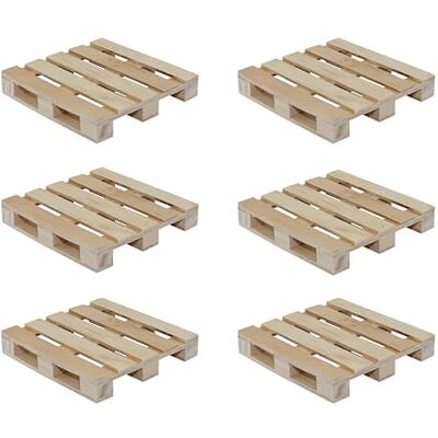 Creative Labs 6-Pack Mini Wood Pallet Coasters for Beverages, Hot and Cold Drinks, Mini Building Blocks Stacking, DIY Crafts, 4" x 4" x 11/16 Creative Labs 6-Pack Mini Wood Pallet Coasters for Beverages, Hot and Cold Drinks, Mini Building Blocks Stacking, DIY Crafts, 4" x 4" x 11/16