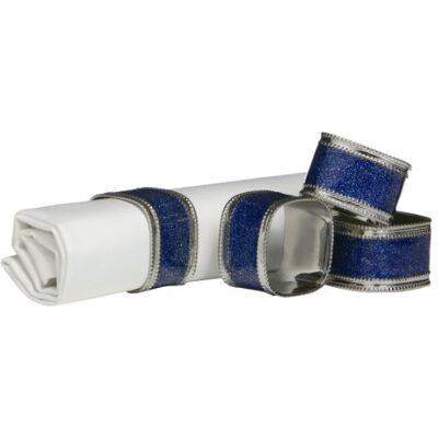 Premier Housewares Square Glitter Napkin Rings, Set of 4, Sapphire Blue Premier Housewares Square Glitter Napkin Rings, Set of 4, Sapphire Blue