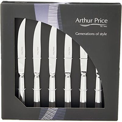 Arthur Price Every Day Harley Steak Knives, Stainless Steel, Silver, 26.4 x 26.6 x 4 cm Arthur Price Every Day Harley Steak Knives, Stainless Steel, Silver, 26.4 x 26.6 x 4 cm