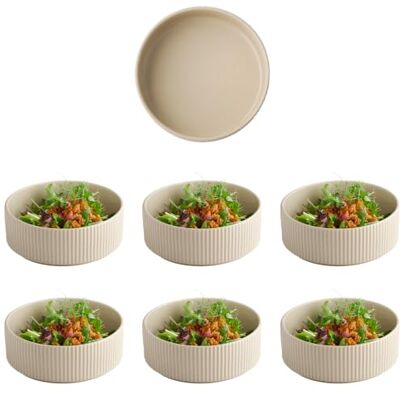 APS The Grid 19035 Porcelain Bowl, Diameter 16 cm, 550 ml, Sand, Stackable, Set of 6 APS The Grid 19035 Porcelain Bowl, Diameter 16 cm, 550 ml, Sand, Stackable, Set of 6