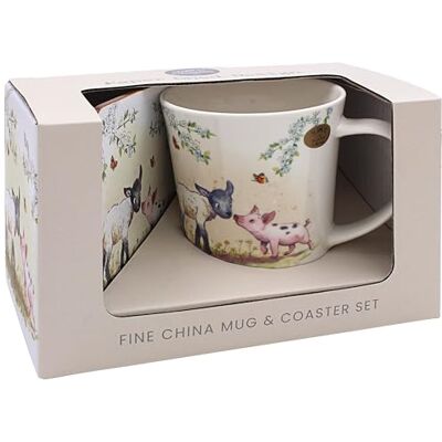 The Leonardo Collection Paper Shed Design Lamb & Piglet Mug with Coaster Home & Kitchen, Stylish Ceramic, Tea & Coffee, Coaster Included The Leonardo Collection Paper Shed Design Lamb & Piglet Mug with Coaster Home & Kitchen, Stylish Ceramic, Tea & Coffee, Coaster Included