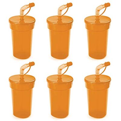 eBuyGB 14oz Tumbler Smoothie Lid & Straw Milkshake Slushie Beaker Water Bottle Travel Cup, Polypropylene, Orange eBuyGB 14oz Tumbler Smoothie Lid & Straw Milkshake Slushie Beaker Water Bottle Travel Cup, Polypropylene, Orange