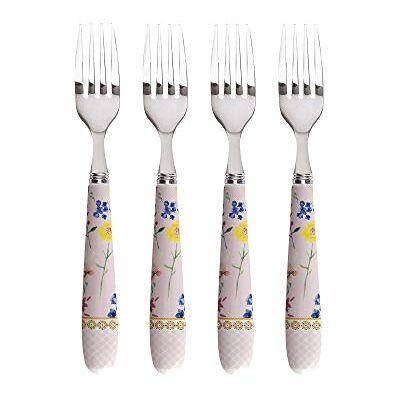 Maxwell & Williams HV0068 Teas & C's Cake Forks/Dessert Forks with Contessa Design, Porcelain, Rose Pink, 16 cm, Set of 4 Maxwell & Williams HV0068 Teas & C's Cake Forks/Dessert Forks with Contessa Design, Porcelain, Rose Pink, 16 cm, Set of 4