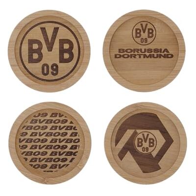 Dortmund Borussia Unisex Adult BVB Wooden Coasters, Set of 4 Toiletry Bag, Black with Neon Yellow, 33.0 x 18.0 x 12.0 cm Dortmund Borussia Unisex Adult BVB Wooden Coasters, Set of 4 Toiletry Bag, Black with Neon Yellow, 33.0 x 18.0 x 12.0 cm