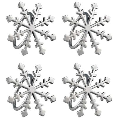 WeRChristmas Set of 4 Snowflake Napkin Holders, Multi-Colour, 7cm WeRChristmas Set of 4 Snowflake Napkin Holders, Multi-Colour, 7cm