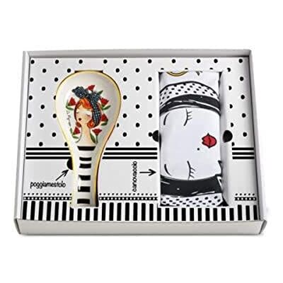 Egan Le Pupazze Tea Towel and Spoon Rest Set 214032 Egan Le Pupazze Tea Towel and Spoon Rest Set 214032