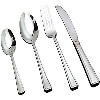 Genware DS-HL 18/0 Stainless Steel Harley Pattern Dessert Spoon, Pack of 12 Genware DS-HL 18/0 Stainless Steel Harley Pattern Dessert Spoon, Pack of 12