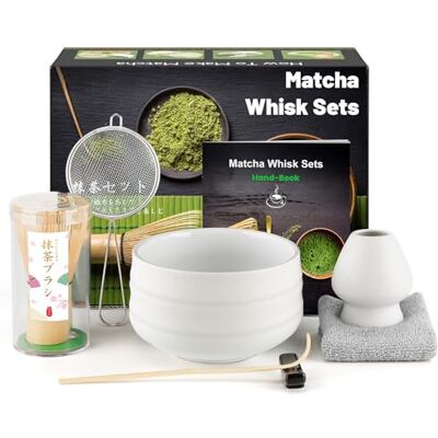 Lafefe 7 Pcs Matcha Set, Matcha Kit for Ceremony, Matcha Tea Set for Making Latte, Japanese Matcha Ceremony Kit, Bamboo Matcha Whisk Set and Bowl(chawan) with All Accessories, Gift for Matcha Lover Lafefe 7 Pcs Matcha Set, Matcha Kit for Ceremony, Matcha Tea Set for Making Latte, Japanese Matcha Ceremony Kit, Bamboo Matcha Whisk Set and Bowl(chawan) with All Accessories, Gift for Matcha Lover