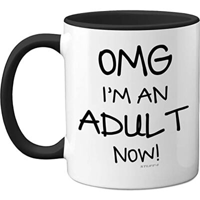 Stuff4 18th Birthday Presents for Girls or Boys OMG I'm an Adult Mug, Fun Mug Gifts for Adult Son or Daughter. Perfect 18th Birthday Black Handle Great Presents 18 Year Olds from Stuff4 18th Birthday Presents for Girls or Boys OMG I'm an Adult Mug, Fun Mug Gifts for Adult Son or Daughter. Perfect 18th Birthday Black Handle Great Presents 18 Year Olds from