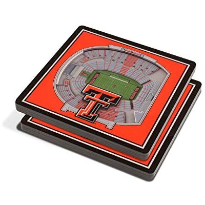YouTheFan NCAA Texas Tech Red Raiders 3D StadiumView Coasters Jones AT&T Stadium 4" x 4 YouTheFan NCAA Texas Tech Red Raiders 3D StadiumView Coasters Jones AT&T Stadium 4" x 4