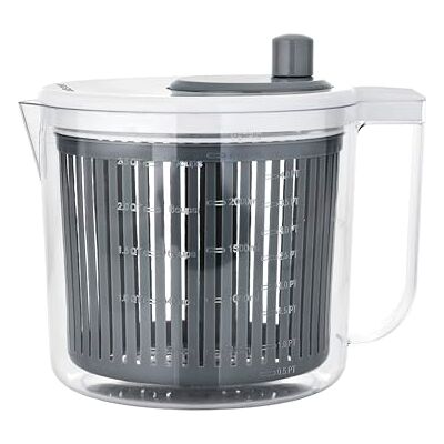 Wiltshire Salad Spinner, Jug 2.5L with Measurements, White & Grey Wiltshire Salad Spinner, Jug 2.5L with Measurements, White & Grey