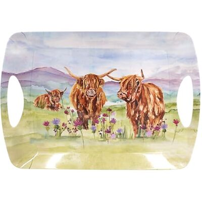 The Leonardo Collection Jennifer Rose Highland Cow Food Serving Tray Large The Leonardo Collection Jennifer Rose Highland Cow Food Serving Tray Large