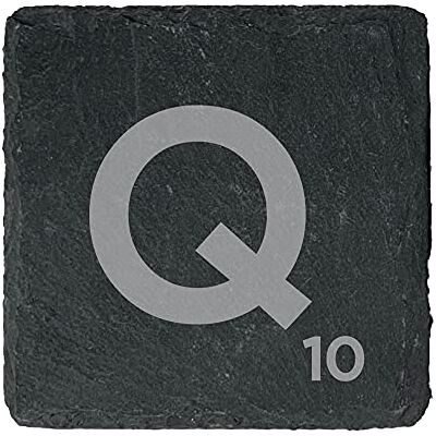 eBuyGB Scrabble Drinks Coasters, Square Slate Coaster, Individual Alphabet Letters, Scrabble Tiles with Score Marks Personalise Your Own Scrabble Words (Q) eBuyGB Scrabble Drinks Coasters, Square Slate Coaster, Individual Alphabet Letters, Scrabble Tiles with Score Marks Personalise Your Own Scrabble Words (Q)