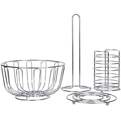 Axentia 4 Piece Kitchen Set, Silver, ca. 13 x 24 x 32 cm Axentia 4 Piece Kitchen Set, Silver, ca. 13 x 24 x 32 cm