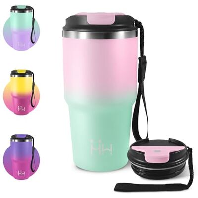 KollyKolla Thermos 600 ml, Coffee Cup to Go, Stainless Steel Thermos with Double Wall Insulated, Reusable, BPA Free, Double Wall Portable Thermal Cup with Lid, for Cycling, Office, Coffee, Gym KollyKolla Thermos 600 ml, Coffee Cup to Go, Stainless Steel Thermos with Double Wall Insulated, Reusable, BPA Free, Double Wall Portable Thermal Cup with Lid, for Cycling, Office, Coffee, Gym