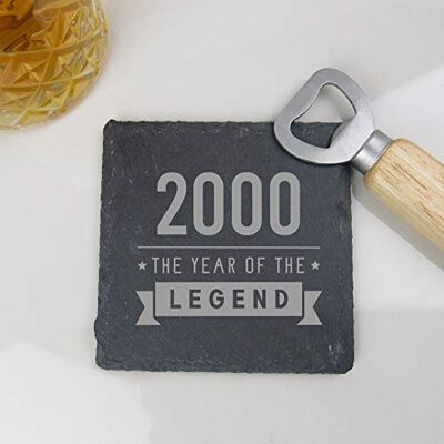 eBuyGB Drinks Mat, Placemat Engraved Square Coaster-2000 Year of The Legend Design-21st Birthday, Men-Twenty-First Gift for Dad, Uncle, Brother, Slate eBuyGB Drinks Mat, Placemat Engraved Square Coaster-2000 Year of The Legend Design-21st Birthday, Men-Twenty-First Gift for Dad, Uncle, Brother, Slate