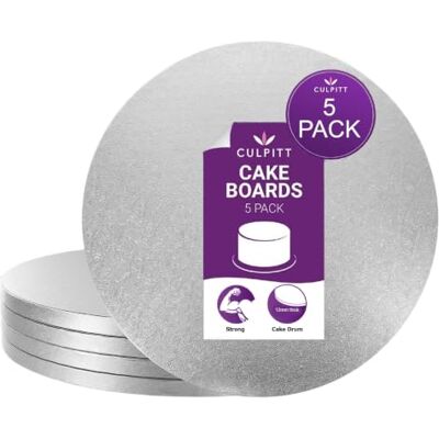 Culpitt 13" Silver Cake Boards 5 Pack Culpitt 13" Silver Cake Boards 5 Pack