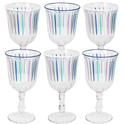 Talking Tables 6 x Wine Glass White and Blue Coloured Striped Drinking Glasses for Wine Prosecco Water Juice Cocktail Summer Birthday Party Christmas Restaurants Catering BBQ 240 ML Talking Tables 6 x Wine Glass White and Blue Coloured Striped Drinking Glasses for Wine Prosecco Water Juice Cocktail Summer Birthday Party Christmas Restaurants Catering BBQ 240 ML