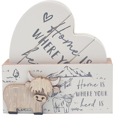 L & P Home & Gifts Lesser & Pavey Love & Affection Highland Cow Wooden Coasters For Office Home & Kitchen Lovely Coaster Set For Decorative Home Accessories Drinks Coasters For Tea & Coffee L & P Home & Gifts Lesser & Pavey Love & Affection Highland Cow Wooden Coasters For Office Home & Kitchen Lovely Coaster Set For Decorative Home Accessories Drinks Coasters For Tea & Coffee