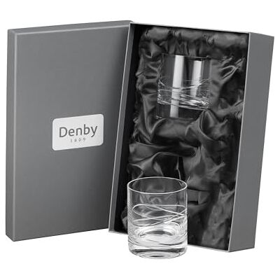 Denby Aurora Crystal Small Tumbler Glasses Set of 2-360ml Lead-Free, Hand Blown, Hand Cut Juice, Water Glass Dishwasher Safe Whisky, Rum On The Rocks, Short Cocktail Glasses with Gift Box Denby Aurora Crystal Small Tumbler Glasses Set of 2-360ml Lead-Free, Hand Blown, Hand Cut Juice, Water Glass Dishwasher Safe Whisky, Rum On The Rocks, Short Cocktail Glasses with Gift Box