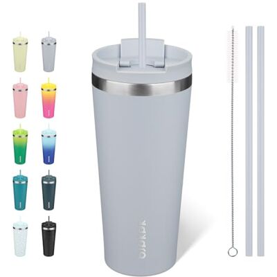 BJPKPK 650ml Stainless Steel Insulated Tumbler with lid and Straw Travel Coffee Thermal Tumblers Cup for Women and Men, Modern Blue BJPKPK 650ml Stainless Steel Insulated Tumbler with lid and Straw Travel Coffee Thermal Tumblers Cup for Women and Men, Modern Blue