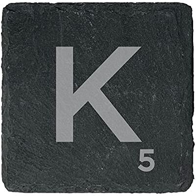 eBuyGB Scrabble Drinks Coasters, Square Slate Coaster, Individual Alphabet Letters, Scrabble Tiles with Score Marks Personalise Your Own Scrabble Words (K) eBuyGB Scrabble Drinks Coasters, Square Slate Coaster, Individual Alphabet Letters, Scrabble Tiles with Score Marks Personalise Your Own Scrabble Words (K)