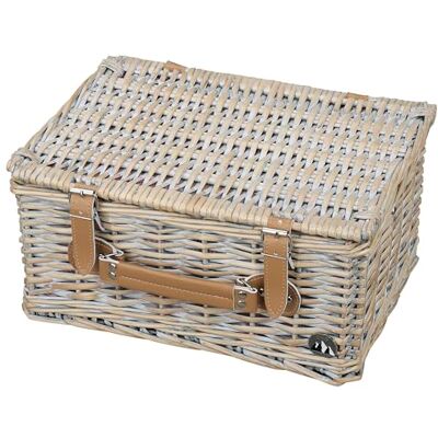 Cilio Torino 2 Person Wicker Picnic Basket, Grey Picnic set for 2 people fully equipped with cutlery, plates, glasses, wicker, portable Cilio Torino 2 Person Wicker Picnic Basket, Grey Picnic set for 2 people fully equipped with cutlery, plates, glasses, wicker, portable