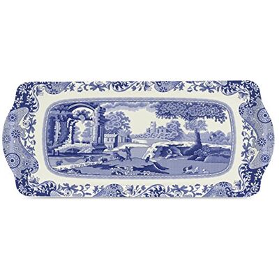 Spode x Blue Italian Melamine Sandwich Tray Durable Melamine Serving Tray for Tea, Coffee & Snacks, Microwave Safe, Suitable for Everyday Use or Entertaining, 38.5cm Spode x Blue Italian Melamine Sandwich Tray Durable Melamine Serving Tray for Tea, Coffee & Snacks, Microwave Safe, Suitable for Everyday Use or Entertaining, 38.5cm