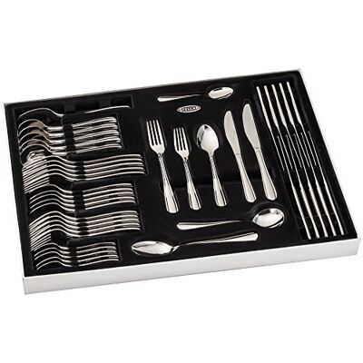Stellar 44 Piece Cutlery Set in Gift Box, 6 Place Settings + 2 Serving Spoons, Stainless Steel, 20 x 30 x 25 cm Stellar 44 Piece Cutlery Set in Gift Box, 6 Place Settings + 2 Serving Spoons, Stainless Steel, 20 x 30 x 25 cm