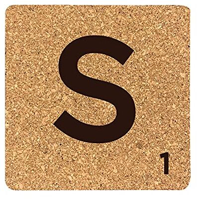 eBuyGB Scrabble Drinks Coasters, Square Cork Coaster, Individual Alphabet Letters, Scrabble Tiles with Score Marks Personalise Your Own Scrabble Words (S) eBuyGB Scrabble Drinks Coasters, Square Cork Coaster, Individual Alphabet Letters, Scrabble Tiles with Score Marks Personalise Your Own Scrabble Words (S)