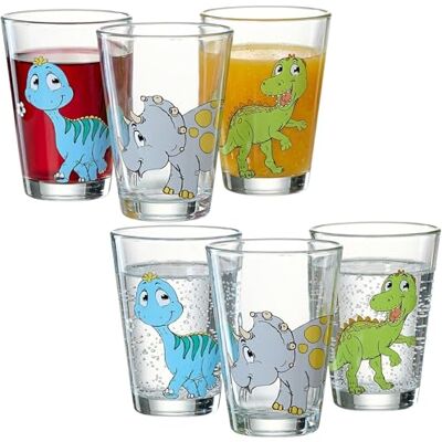 Ritzenhoff & Breker Children's Glasses Dino Set of 6, 200 ml, Printed Children's Cups with Dinosaur Motifs, Dishwasher Safe Ritzenhoff & Breker Children's Glasses Dino Set of 6, 200 ml, Printed Children's Cups with Dinosaur Motifs, Dishwasher Safe
