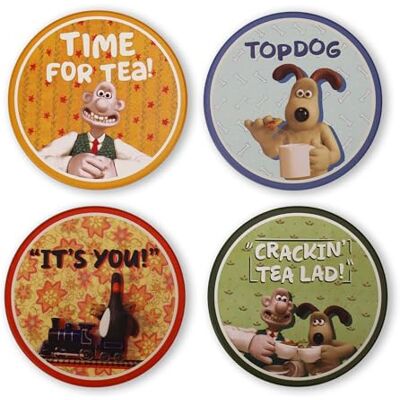 Half Moon Bay Wallace & Gromit Ceramic Coasters Set of 4 Round Drink Placemats for Coffee & Tea Official Aardman Merchandise Quirky Novelty Tableware Gift Half Moon Bay Wallace & Gromit Ceramic Coasters Set of 4 Round Drink Placemats for Coffee & Tea Official Aardman Merchandise Quirky Novelty Tableware Gift