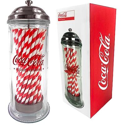 Kimm & Miller Official Coca Cola Glass Straw Holder & Dispenser Kimm & Miller Official Coca Cola Glass Straw Holder & Dispenser