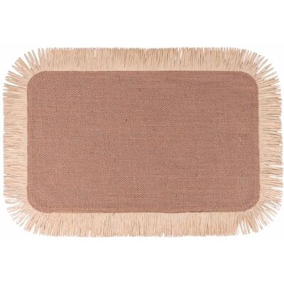 Tivoli Rectangular Placemat 45 x 30 cm in Jute, Paper Fringes Tivoli Rectangular Placemat 45 x 30 cm in Jute, Paper Fringes