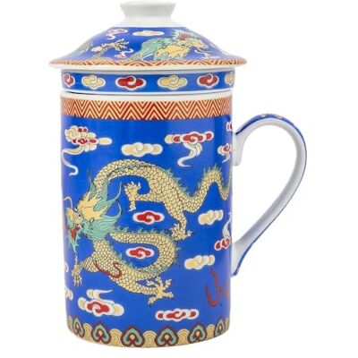 lachineuse Tea or Infusion Tea Pot – Imperial Sky Blue Dragon Design – Porcelain Mug – Height 14.5 cm – Breakfast, Relaxation – Asia China Gift Idea lachineuse Tea or Infusion Tea Pot – Imperial Sky Blue Dragon Design – Porcelain Mug – Height 14.5 cm – Breakfast, Relaxation – Asia China Gift Idea