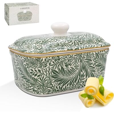 The Leonardo Collection William Morris Larkspur Fine China Butter Dish The Leonardo Collection William Morris Larkspur Fine China Butter Dish