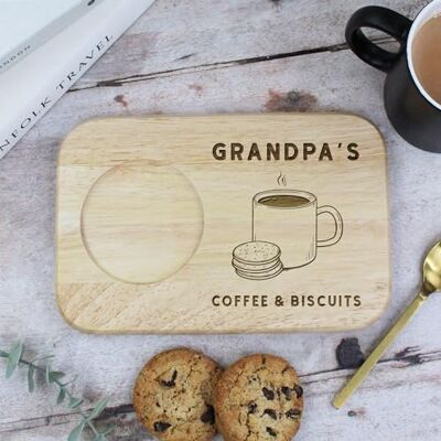 eBuyGB Engraved Grandpa's Serving Board For Coffee & Biscuits Wood Treat Board, Gifts for Grandpa, Papa, Taid Gifts for Grandad eBuyGB Engraved Grandpa's Serving Board For Coffee & Biscuits Wood Treat Board, Gifts for Grandpa, Papa, Taid Gifts for Grandad