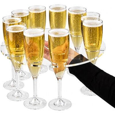 bar@drinkstuff Champagne Flute Serving Tray Glasses Holder for Champagne bar@drinkstuff Champagne Flute Serving Tray Glasses Holder for Champagne