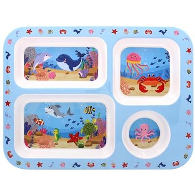 Lesser & Pavey Kids Divided Plate Blue Sea Life Toddler Boys Girls Children Tableware Food Safe Lesser & Pavey Kids Divided Plate Blue Sea Life Toddler Boys Girls Children Tableware Food Safe