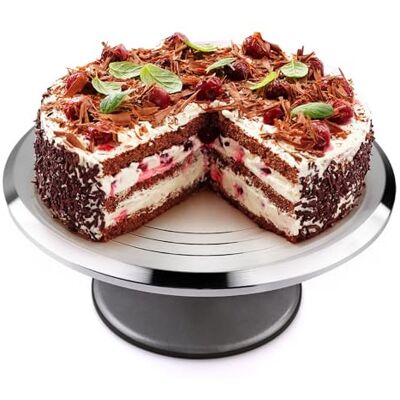 Uten Cake Turntable, 12 inch Cake Turntable, Aluminium Cake Stand Decorating Display, Revolving Cake Stand with Non-Slip Rubber Bottom Nice Baking Tools Uten Cake Turntable, 12 inch Cake Turntable, Aluminium Cake Stand Decorating Display, Revolving Cake Stand with Non-Slip Rubber Bottom Nice Baking Tools