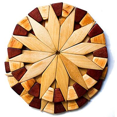 ECOSALL Natural Wood Trivets for Hot Dishes, Table and Kitchen Counter Set of 2 – Sturdy and Durable 7-inch Wooden Kitchen Hot Pads. Festive Design Table Décor – Housewarming and Kitchen Gift Idea ECOSALL Natural Wood Trivets for Hot Dishes, Table and Kitchen Counter Set of 2 – Sturdy and Durable 7-inch Wooden Kitchen Hot Pads. Festive Design Table Décor – Housewarming and Kitchen Gift Idea