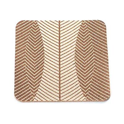 Amorim 13TM 03/4 E -D308 Corko Summer Leaves Coasters, Brown, Set of 4 Amorim 13TM 03/4 E -D308 Corko Summer Leaves Coasters, Brown, Set of 4