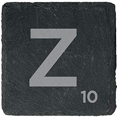 eBuyGB Scrabble Drinks Coasters, Square Slate Coaster, Individual Alphabet Letters, Scrabble Tiles with Score Marks Personalise Your Own Scrabble Words (Z) eBuyGB Scrabble Drinks Coasters, Square Slate Coaster, Individual Alphabet Letters, Scrabble Tiles with Score Marks Personalise Your Own Scrabble Words (Z)