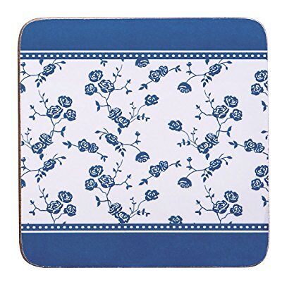 Premier Housewares Blue Rose Coasters Set of 4 Premier Housewares Blue Rose Coasters Set of 4