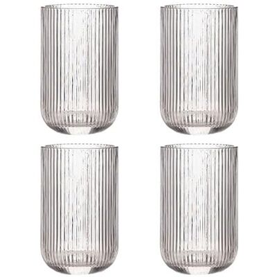 Ravenhead Linea Set of 4 Hiball Glasses 430ml Contemporary Textured Hiball Glasses for Cocktails, Long Drinks & Beer Ravenhead Linea Set of 4 Hiball Glasses 430ml Contemporary Textured Hiball Glasses for Cocktails, Long Drinks & Beer