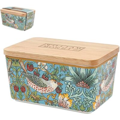 The Leonardo Collection Wm. Morris Strawberry Thief Stonewear Butter Dish The Leonardo Collection Wm. Morris Strawberry Thief Stonewear Butter Dish