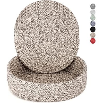 Cazzon Trivets for Hot Dishes, Trivets for Hot Pots and Pans, Hot Pads for Countertops, Coasters 4 Pcs and Storage Basket 1 Pack, Pot Holders for Kitchen, Cotton Hot Mats Cooking Pad Protect Table (Brown) Cazzon Trivets for Hot Dishes, Trivets for Hot Pots and Pans, Hot Pads for Countertops, Coasters 4 Pcs and Storage Basket 1 Pack, Pot Holders for Kitchen, Cotton Hot Mats Cooking Pad Protect Table (Brown)