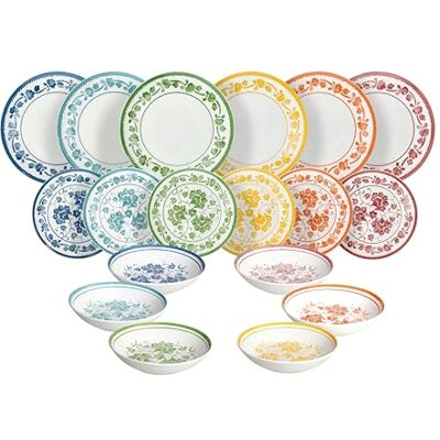 Tognana Sintra 18-Piece Dinner Set for 6 People, Porcelain, Multi-Colour Tognana Sintra 18-Piece Dinner Set for 6 People, Porcelain, Multi-Colour