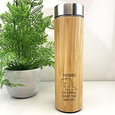 eBuyGB Taidsaurus Wooden Travel Flask, Dinosaur Travel Mug, 500ml Coffee Tea Cup, Father's Day Gift, Taid Birthday Gift, Present for Welsh Grandad eBuyGB Taidsaurus Wooden Travel Flask, Dinosaur Travel Mug, 500ml Coffee Tea Cup, Father's Day Gift, Taid Birthday Gift, Present for Welsh Grandad
